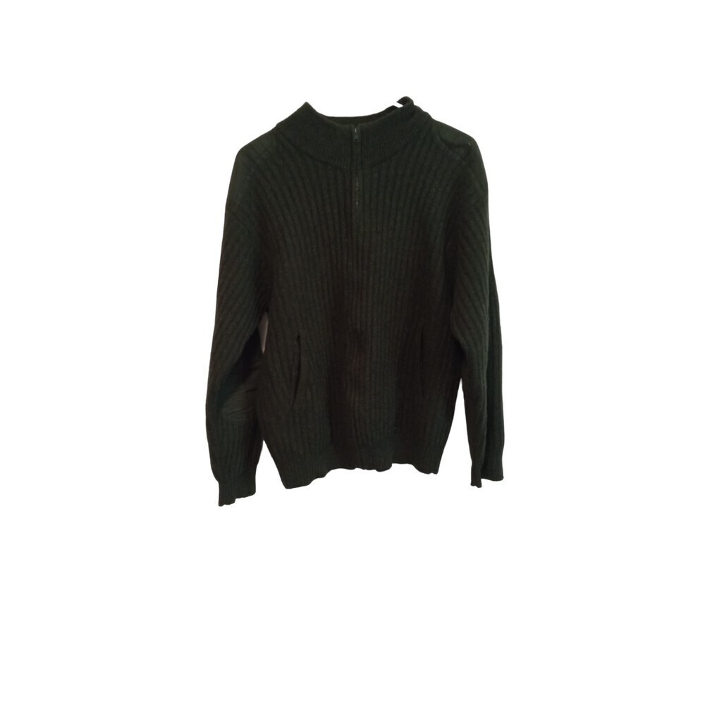 Cabela's Forest Green 100% Lambswool full front zip sweater